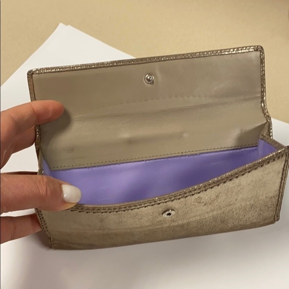 Coach Metallic Gold Leather Turnlock Clutch Wallet - Picture 8 of 15